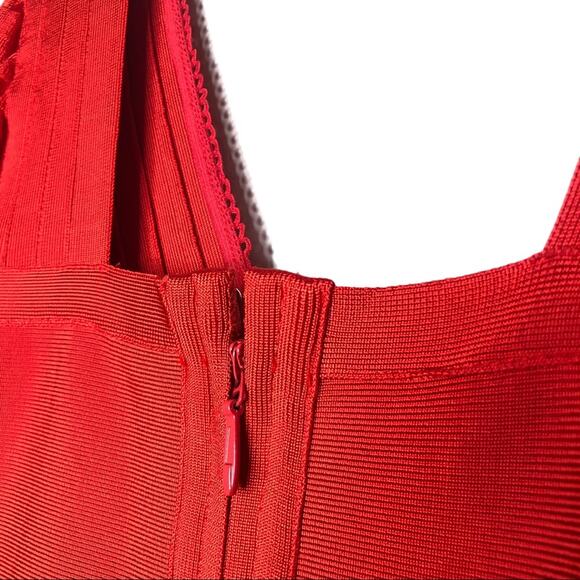 Unbranded Womens Dress Size S Red Bandage Bodycon Short Sleeve Fitted Sexy - Picture 11 of 12